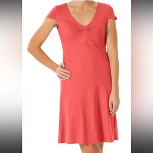 Horny Toad Peach Rosemarie Cap Sleeve V-neck Dress Size medium